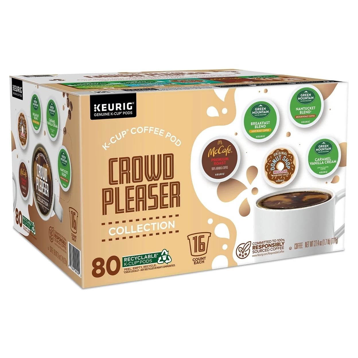 Keurig Crowd Pleaser Variety Pack Single Serve Pods (80 Count)