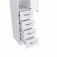 thumbnail image 2 of White Bathroom Storage Cabinet with Glass Door and Sliding Drawers, 2 of 5
