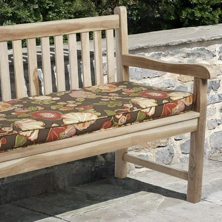 Humble And Haute Kate 48 Inch Outdoor Brown Floral Bench Cushion