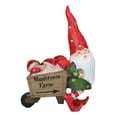 thumbnail image 3 of Whimsical Farmer Gnome Pulling Farm Mushrooms Wheelbarrow Fairy Garden Figurine, 3 of 9