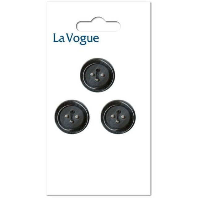 LA VOGUE 4-Hole Button - Navy Blue, 20 mm (0.79 in) (Tailored Utility)