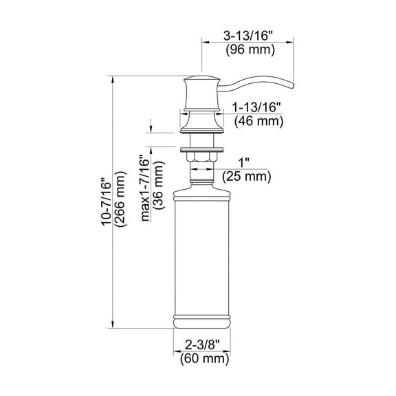 Kibi Kitchen Lead Free Solid Brass Construction Soap Dispenser