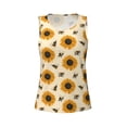 thumbnail image 4 of Easygdp Sunflowers And Bee Women's Workout Tank Top, Running Top, Hiking Shirt, Quick-Dry for Running, Yoga, Hiking - Medium, 4 of 9