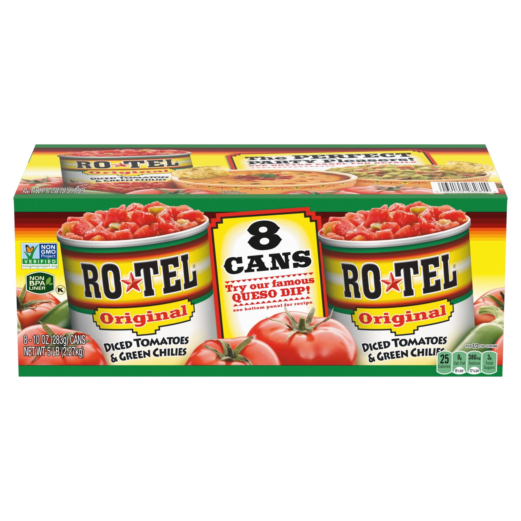 RO*TEL Original Diced Tomatoes and Green Chilies, 10 oz, 8 Cans