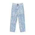 thumbnail image 4 of Balery Men'S White Bule Glitter Pants,Sleepwear Pants,Pajama Pants,Pj Bottoms Drawstring And Pockets-Small, 4 of 9