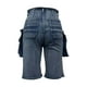 thumbnail image 3 of WILLBEST Jeans Mujer Pantalones Cortos Cargo de Mezclilla Informales para Mujer, Tiro Medio, Pierna Recta, Elásticos, Cómodos, para Verano y Otoño, Atuendos Cotidianos. Extra Grande, 3 of 5