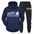 thumbnail image 3 of Sudadera con capucha de moda para hombre y mujer, con estampado de baterista Evolution, divertida y a la moda, con manga larga y pantalones deportivos para otoño, 3 of 5