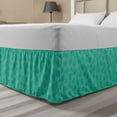 thumbnail image 1 of Leaves Bed Skirt, Monochrome Layout of Monstera Leaves Print Exotic Hawaiian Plantation, Elastic Bedskirt Dust Ruffle Wrap Around for Bedding Decor, 4 Sizes, Turquoise Dark Seafoam, by Ambesonne, 1 of 2