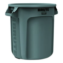 Rubbermaid Commercial Vented Round Brute Container, 10 gal, Plastic, Gray