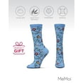 thumbnail image 6 of MeMoi Women's Owls Bamboo Crew Socks - Womens - Female, 9-11, Light Blue, 6 of 7