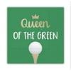 Queen of the Green Funny Cocktail Napkins, Golf Themed Beverage Napkins - 5x5 Inch, 16 Count