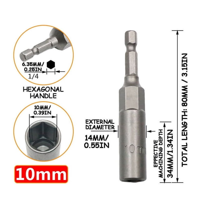 Yhmxh Home and Kitchen,Home Essentials Drill Sleeve Wind Batch Sleeve Deepened Inner Hexagonal Screwdriver Batch Nut Wrench Screwdriver Bit