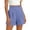 30# Blue, variant on Linen Shorts for Women 2026 Summer Tummy Control Elastic Waist Wide Leg Bermuda Shorts Button Mini Shorts with Pockets Black XL