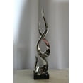 thumbnail image 2 of Nifao Silver Abstract Intertwined Resin Statue on Marble Base – Resin Statue on Marble Base, Modern Art Decor, 9"L x 7"W x 38"H, 2 of 10