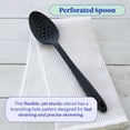 thumbnail image 3 of GIR Get It Right Silicone Slotted Spoon Kitchen Cooking Utensils, Heat Resistant Nonstick Serving Spoons for Cooking, 13 Inch, Perforated, Black, 3 of 7