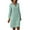 Mint Green, variant on Ashirexll Casual Dresses for Women, Casual Plus Size Solid Color Dress V Neck Long Sleeve with Button Summer Dress Gray S
