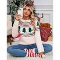 thumbnail image 5 of Cogild Ugly Christmas Sweaters for Womens Tree Gingerbread Man Pattern Sweaters Crew Neck Knitted Sweaters for Womens Warmth Winter Tops, 5 of 7