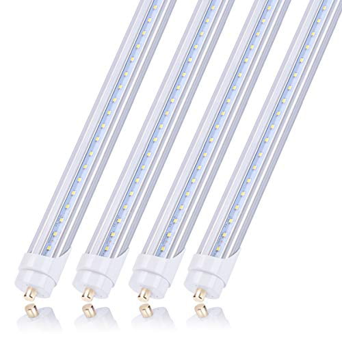 4 Pack Ballast Bypass Dual-Ended Power CNSUNWAY LIGHTING 8FT LED Bulbs Fluorescent Light Bulbs Replacement 4800LM 45W 6000K 100W Equivalent Frosted Cover