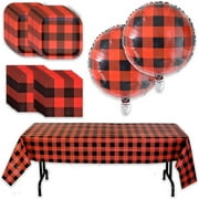 Buffalo Plaid party for 16 - 9" Plates & Cover