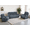 Blue-Seat-1+1+3, variant on DELMANGO Manual Recliner Sofa Set, 2 Piece Reclining Living Room Furniture Sets with Cup Holders for Home Theater, Office (Blue, Loveseat+Chair)