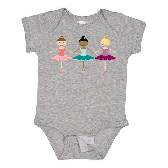 Inktastic Little Ballerina Trio Girls Baby Bodysuit
