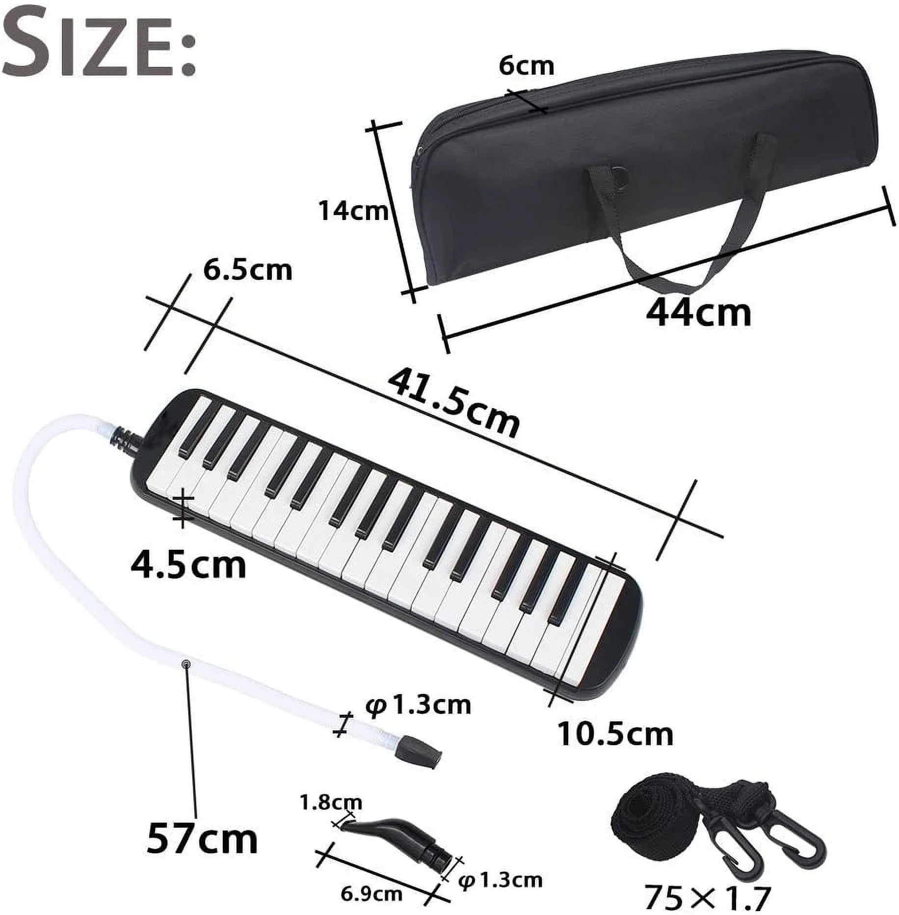 32 Keys Melodica Piano Musical Instrument for Beginner Gift with Carrying Bag (pink)