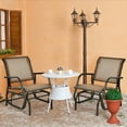 thumbnail image 2 of Gymax 2PCS Patio Swing Glider Chair Single Rocking Chair Yard Outdoor Brown, 2 of 8