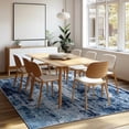 thumbnail image 5 of Jakolive 8x10 Classic Oblong Area Rug, Modern Oil Painting Aesthetic, Washable, Low-Pile and Weathered, Nostalgic Decor Piece for Bedrooms, Kitchens and Living Areas, Dark blue, 5 of 8