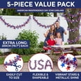 thumbnail image 4 of Tumao 33FT 5Pcs 4th of July Garland Red White and Blue Patrioic Star Metallic Tinsel Garland for Independence Day Memorial Day and Veterans Day Decorations, 4 of 9