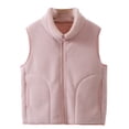 thumbnail image 5 of Otqutp Boys Girls Plain Fleece Vest Teen Kids Zip Up Mock Neck Sleeveless Thermal Fall Winter Outerwear Warm Jacket Waistcoat, 5 of 5