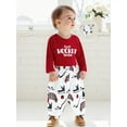 thumbnail image 6 of Rovasas Boy 3Pcs Pants Sets Letter Print Romper Ice Hockey Print Pants Hat, 6 of 9