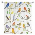 thumbnail image 2 of Colorful Birds Semi Sheer Curtains Drapes for Living Room,Bedroom,French Doors Window 108 Inches Long,Branch Animal Spring Branch Leaf Summer Rod Pocket Chiffon Curtain Drapery Voile Draperies Panel, 2 of 6