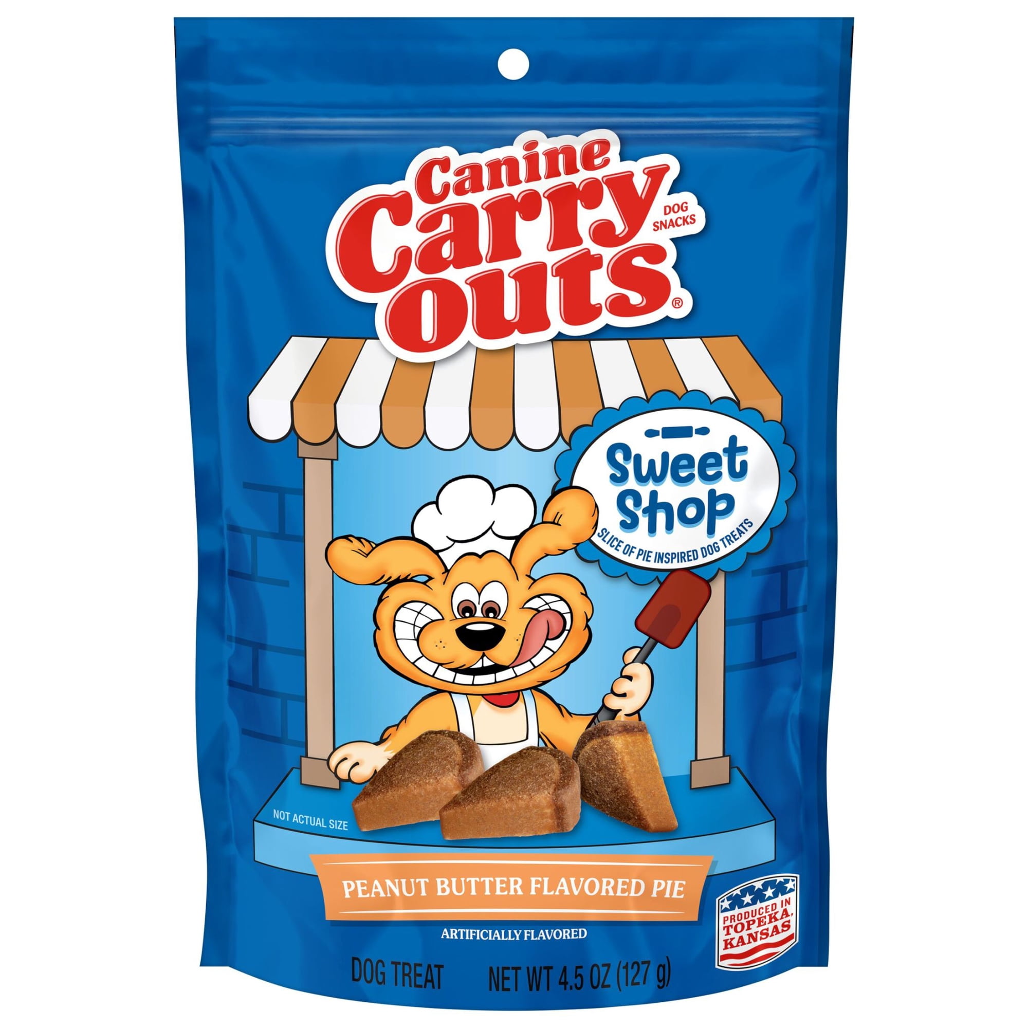 Canine Carry Outs Sweet Shop Peanut Butter Pie (Artificially Flavored) Chewy Dog Treats, 4.5 oz Bag