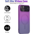 thumbnail image 2 of Magnetic for iPhone 13 Case,Soft Silicone Gradient Color iPhone 13 Phone Case with Full Camera Protection,Slim Anti-Scratch iPhone 13 Case Cover Compatible with MagSafe,Purple Gray, 2 of 7