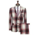 thumbnail image 4 of i.Finelong Red and Beige Plaid Formal Occasion Suit (Men's), 4 of 7