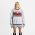 thumbnail image 4 of Women's Gameday Couture Gray Alabama Crimson Tide Oversized Showdown Ringer Stripe Sweatshirt, 4 of 6