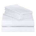thumbnail image 1 of Lexington Bamboo Ensemble de Draps 6 Pcs Grand Lit 18 Pouces, Blanc, 1 of 3