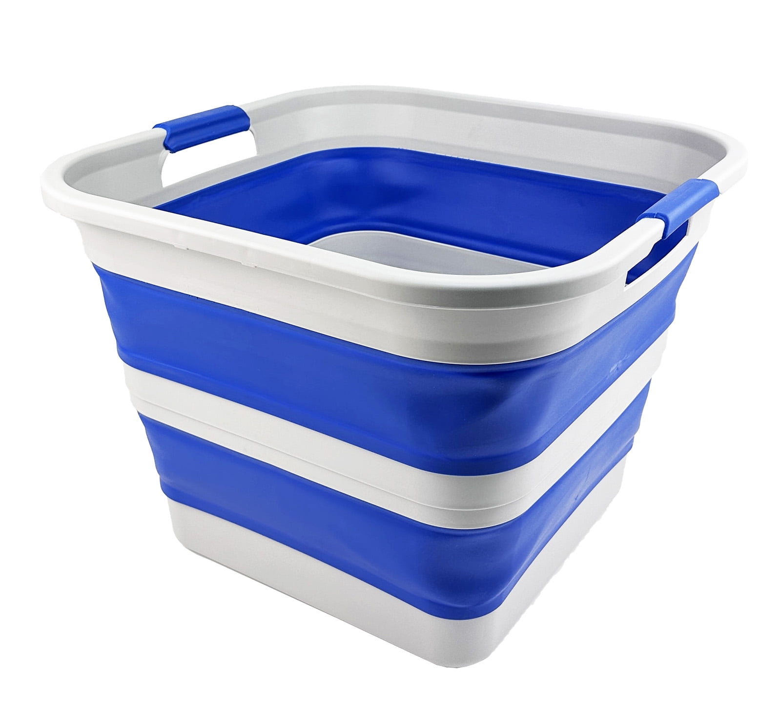 SAMMART 35L Collapsible Plastic Laundry Basket Square Tub / Basket