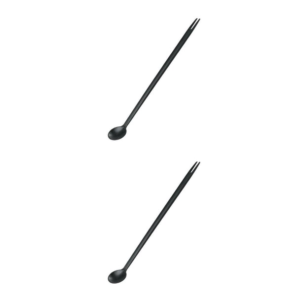 Ounissouiy 2 en 1 Cuchara Fruta Revolviendo Tenedor Cocina Utensilios de cocina Cocina al aire libre Type1 NO1
