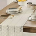 thumbnail image 3 of 1pc Cotton Linen Table Runner Bohemia Solid Table Flag with tassels for Wedding Home Dining, 3 of 6
