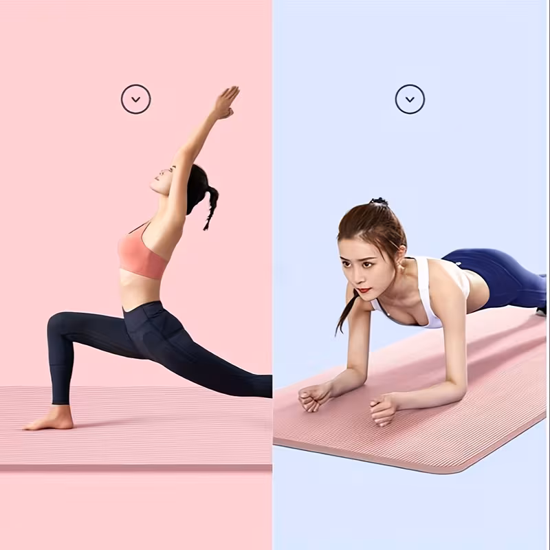 Extra Wide Yoga Mat - Heavy-Duty NBR Non-Slip Fitness Mat , Extra Thick Cushioned Surface for Home Gym, Pilates, Dance & Yoga - Extra Long Exercise Mat for Beginners & Professionals, Compatible with