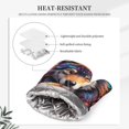 thumbnail image 4 of Honeii Colorful Wolf Head patten Oven Mitts and Pot Holders Sets, Baker Oven Mitts, Mittens for Kitchen Decor, Baking Lover over Gloves Gifts, 4 of 7