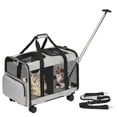 thumbnail image 4 of Transportín para mascotas de doble compartimento Transportín rodante ventilado con ruedas extraíbles Grande para viajes al aire libre al veterinario Gloria Caja transportadora para gatos, 4 of 9