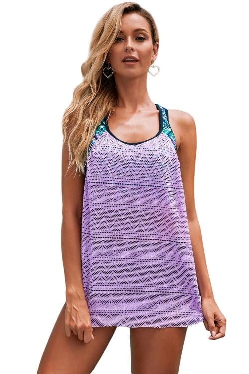 purple tankinis swimwear