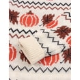 thumbnail image 2 of Cogild Halloween Sweaters for Women Fall Sweater Fair Isle Knit Pumpkin Maple Leaf Pattern Crew Neck Long Sleeve Pullover, 2 of 12