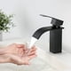 thumbnail image 2 of CECIPA NEGRO Grifo de lavabo en cascada Grifo mezclador de latón para baño Diseño moderno, 2 of 5