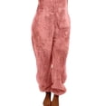 thumbnail image 4 of DYMADE Women Plus Size Plush Thickened Woolen Jumpsuit Fleece Terry Hooded Homewear Pajamas, 4 of 4