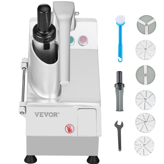 VEVOR Food Processor Vegetable Chopper w/ 6 Blades Food-Grade Stainless Steel Blender