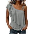 thumbnail image 2 of Neewe Womens Classic Plain Off the Shoulder Tops Oversized Summer Spring T-Shirts 2026 Daily Outfits, 2 of 8