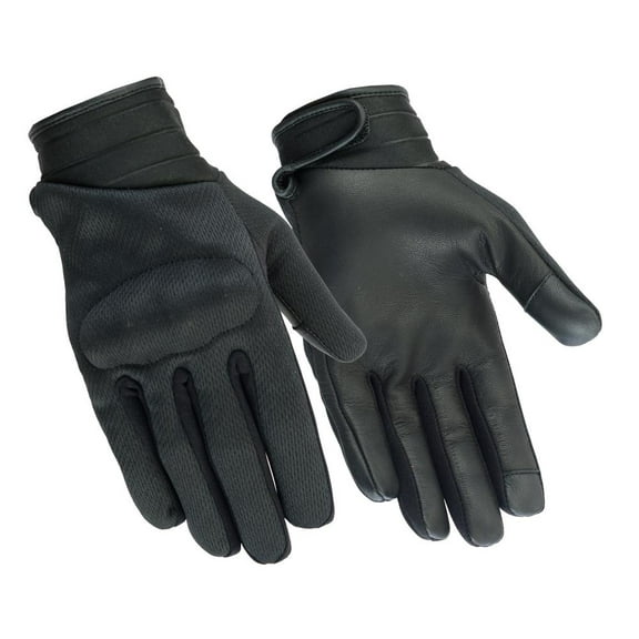 Daniel Smart Men’s Textile Gloves – Motorcycle Gloves with soft knuckle and Goatskin Leather Palm and Touch Screen Fingertips